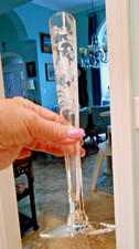 Bud Vase Tiffin Fushia 10-5/8” Etched Crystal TIFFIN-FRANCISCAN picture