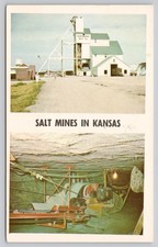 Vintage Kansas Salt Mines Postcard - Independent Salt Co. & Underground View picture