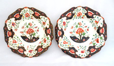 Pair of Antique Coalport Chinoiserie Porcelain Shallow Bowls C.1805–1820 picture