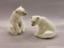 Lot Of Two Retired Lladró Polar Bears #1208 & #1209 Near Mint Condition picture