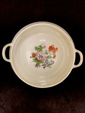 Steubenville china Iridescent round handled open vegetable bowl (no lid) flowers picture