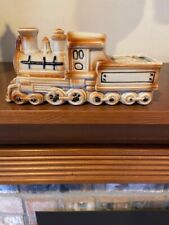 Vintage Locomotive Train Ceramic Planter Mid Century Gray & Brown EUC picture