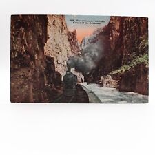 Postcard Colorado Royal Gorge Canon Arkansas Railroad Train Rio Grande 1910 picture