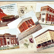 c1910s Moose Jaw, Sask Multi View Postcard Bank Court Land Titles Rice DB Posted picture