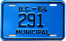 British Columbia License Plate | 1964 Municipal picture