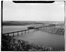 Photo:Havre de Grace Maryland 1900s Susquehanna River Bridge aerial view picture