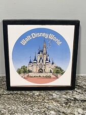 Vintage Walt Disney World Magic Kingdom Park Trivet Tile Wall Decor Wood Frame picture