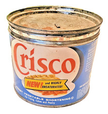 Vintage Mid Century Crisco Shortening 1lb Tin Can Paper Label Advertising 1960 picture
