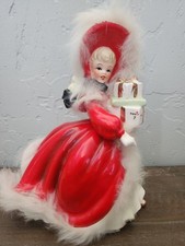 Vintage 1950s Napco Christmas Girl Shopper With Presents Figurine picture