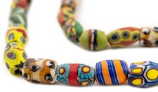 Oval Antique Venetian African Millefiori Trade Beads #15841 10mm Ivory Coast picture