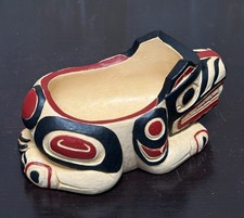 Vintage BOMA Hand Painted Northwest Coast Native Style Bear Bowl Planter Canada picture