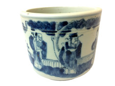 Chinese Blue & White Porcelain Brush Holder, Ming/Qing Style, Old picture