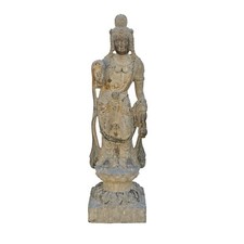 Chinese Stone Standing Kwan Yin Tara Bodhisattva Statue cs7201 picture