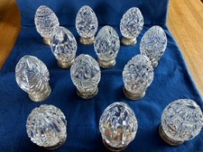 Waterford Crystal Annual Egg Collection - Years 1990-2001 - 12 Eggs with bases picture