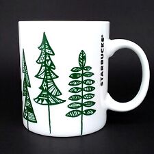 Starbucks Green Pine Trees Christmas Forest Ceramic Mug 12oz Cup Coffee Tea 2015 picture