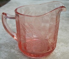 1930s Jeannette Glass Co Poinsettia Pink Depression Glass Creamer picture