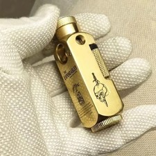 Luxury Heavy-Duty Trench Shaped Brass Lighter With Laser Carved Hexagonal picture