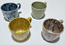 Vintage Prolon Ware Confetti Stacking Mugs 9904 Set of 4 MCM Melamine Cups picture