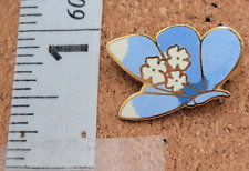 Blue Butterfly Insect Floral Pattern Lapel Pin picture