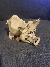 Vintage Vernon 1980 Resin Silly Hog Pig Figurine Brown Shade Tree Creations 5
