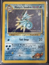 Pokémon TCG Card - Gym Heroes Misty's Seadra Pre-Release Holo Promo Card #9/132 picture