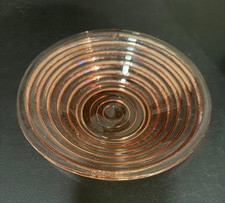 Vtg Ribbed Pink Depression Glass Bowl/Candy Dish 7