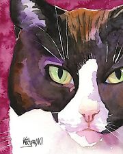 Tuxedo Cat Art Print from Painting | Gifts, Portrait, Poster, Wall Art 8x10 picture