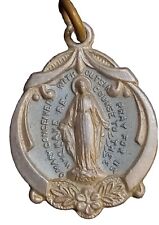 Antique Religious Silver Pendant. Saint Virgin Mary. Miraculous Medal 1820 RARE picture