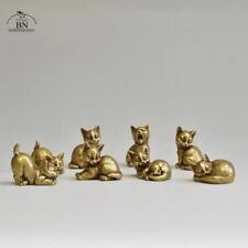 8 Styles Available Brass Cute Cats Figurines Miniatures Desktop Ornaments Classi picture