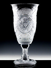 STUNNING Signed Yasemin Turkish Cut Glass Crystal 16-3/4