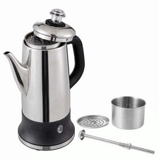 KFFKFF 12-Cup Electric Coffee Percolator Pot 1.8L Stainless Steel Maker 1000W picture