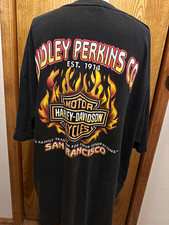 Vintage Harley-Davidson Dudley Perkins Co San Francisco T-Shirt 2XL Tee Y2K picture