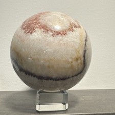 94 mm Polished Dali Rainbow Jasper AKA Porkstone Big Boy Sphere On Stand 1266 Gr picture