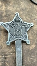 Antique 1861-1865 Civil War GAR Grand Army Of The Republic Flag Holder - Brass  picture