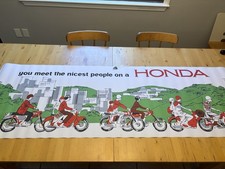 Vintage “You Meet the Nicest People on a Honda” Repro Vinyl Banner 2’ x 6’ picture