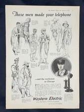 Magazine Ad - 1923 - Western Electric - These men made your telephone picture