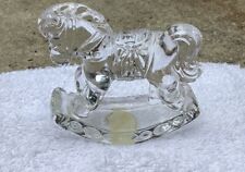 Rocking Horse Figurine 24% Lead Crystal Princess House Germany Art Glass Vintage picture