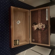 Drew Estate Deadwood Tobacco Leather Rose Empty Wooden Cigar Box 11.25x6.25x2.25 picture