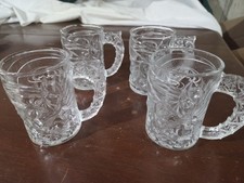 Set Of 4  Batman Forever 1995 Batman Embossed Glass Mugs  picture