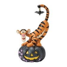 Jim Shore Disney TIGGER ON BLACK JACK-O-LANTERN FIGURINE-BAT-TASTIC FUN 6017944 picture