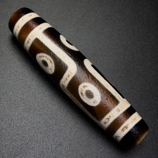 Rare Tibetan Buddhism Agate 6 Eyes Totem Dzi Bead Amulet Necklace Pendant G806 picture