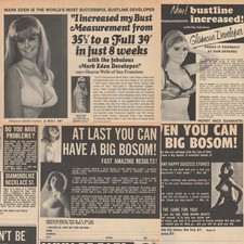 VTG 1970 Breast Enhancement Methods/Devices Original 5 Print Ad Lot 10x27cm MOV picture