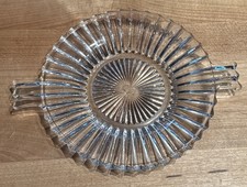 Heisey Glass Crystal Ridgeleigh Handled 6 1/2” Plate picture