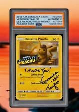 ✨2019 PM DETECTIVE PIKACHU HL SM190 PSA 9 AUTO VERONICA TAYLOR SIGNED DNA CERT picture