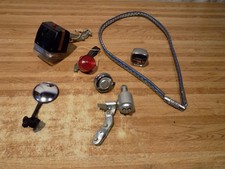 VINTAGE ACCESSORY BIKE PARTS LOT SCHWINN STINGRAY SPEEDOMETER HEADLIGHT MIRROR picture