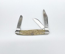 VINTAGE 1950-1961 WESTERN STOCKMAN POCKET KNIFE MADE IN BOULDER, CO picture