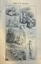 1864 Vintage Magazine Illustration Angels of the Household picture