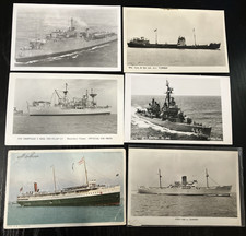 Lot of 6 Vintage US Naval & Merchant Ship Postcards RPPC USS Radford YAG-40  SH1 picture