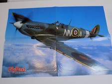 Fly Past Magazine Poster Supermarine Spitfire VC AR501 Air Plane Diagram Vintage picture