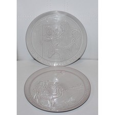 set of 2 Frankoma Christmas plates 1971 1972 signed John Frank religious picture